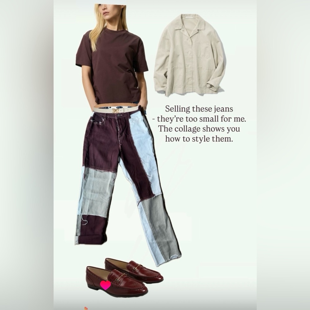 Unique Color Block Patchwork Jeans | Statement Denim